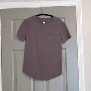 Alpha Forward Scoop Tee Gray XS